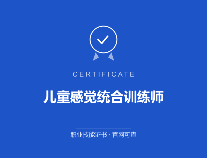 成都儿童感觉统合训练师证书 蓝色证书封面 职业技能证书 发证机构官网可查